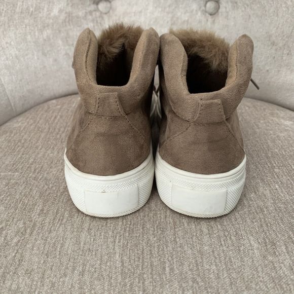 Mia Women’s Tillie High Top Suede Shoes Sneakers with Fur Camel Brown Size 7.5 - Picture 5 of 8